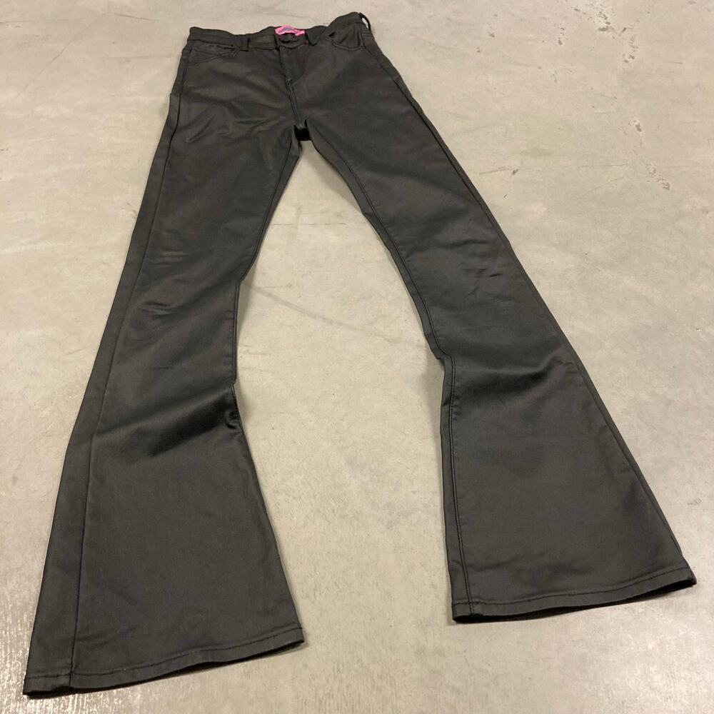 Y2K edikted high rise faux leather bell bottom pants 26x34